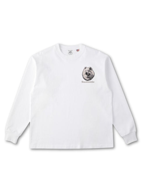 サモエド フェイス&ロゴ 刺繍 ロンT