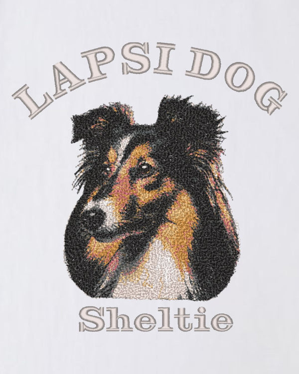 シェットランドシープドッグ ミディアム フェイス&サークルロゴ 刺繍 ロンT