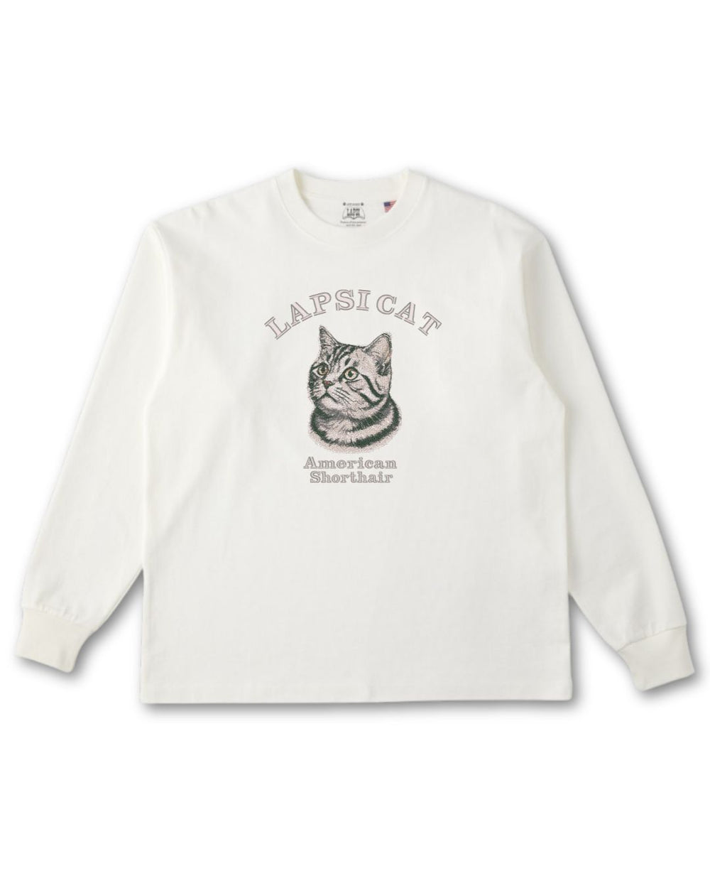 アメリカンショートヘア ミディアム フェイス&サークルロゴ 刺繍 ロンＴ