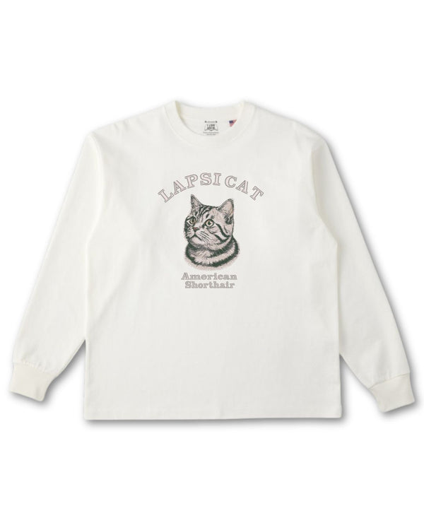 アメリカンショートヘア ミディアム フェイス&サークルロゴ 刺繍 ロンＴ