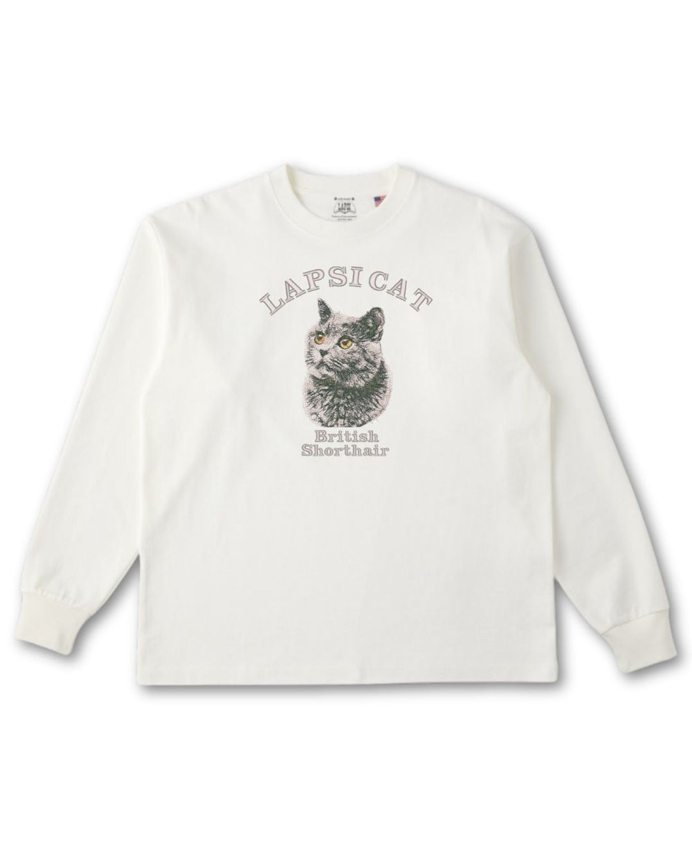 ブリッティッシュショートヘア ミディアム フェイス&サークルロゴ 刺繍 ロンＴ