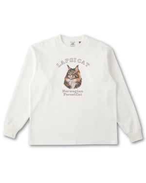 ノルウェージャンフォレストキャット ミディアム フェイス&サークルロゴ 刺繍 ロンＴ