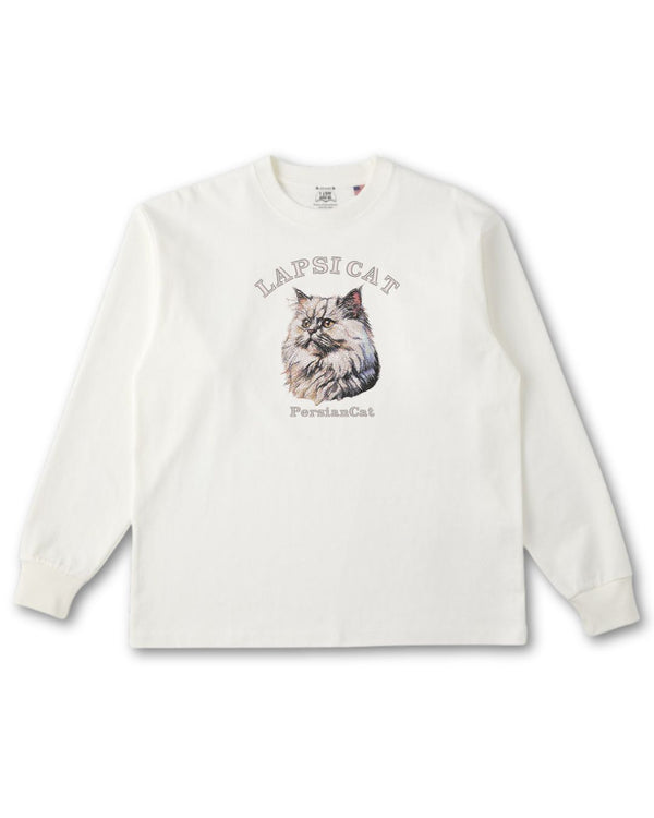 ペルシャ猫 ミディアム フェイス&サークルロゴ 刺繍 ロンＴ