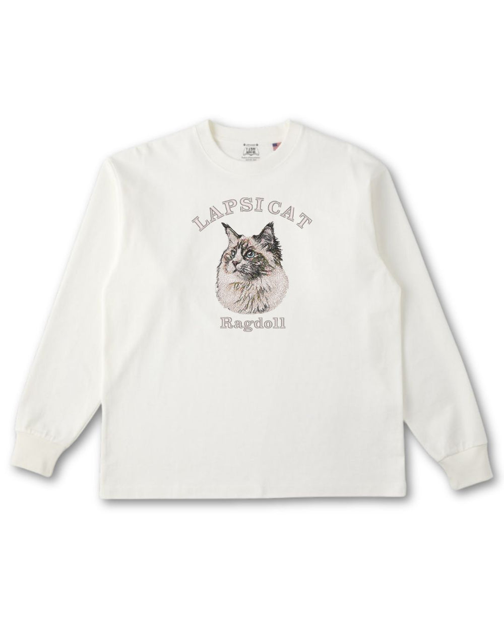 ラグドール ミディアム フェイス&サークルロゴ 刺繍 ロンＴ