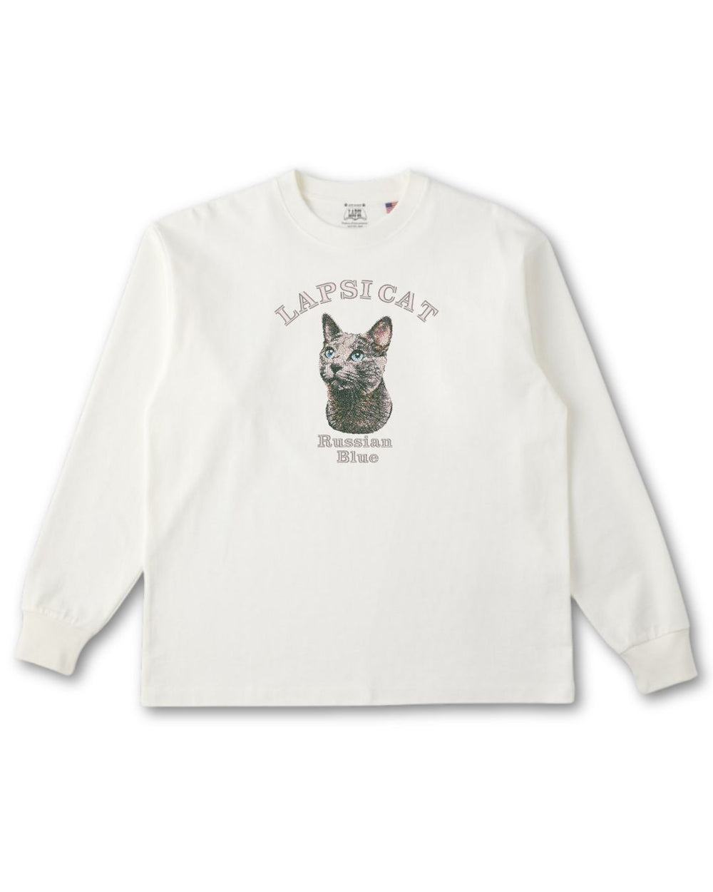 ロシアンブルー ミディアム フェイス&サークルロゴ 刺繍 ロンＴ