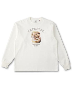 スコティッシュフォールド ミディアム フェイス&サークルロゴ 刺繍 ロンＴ