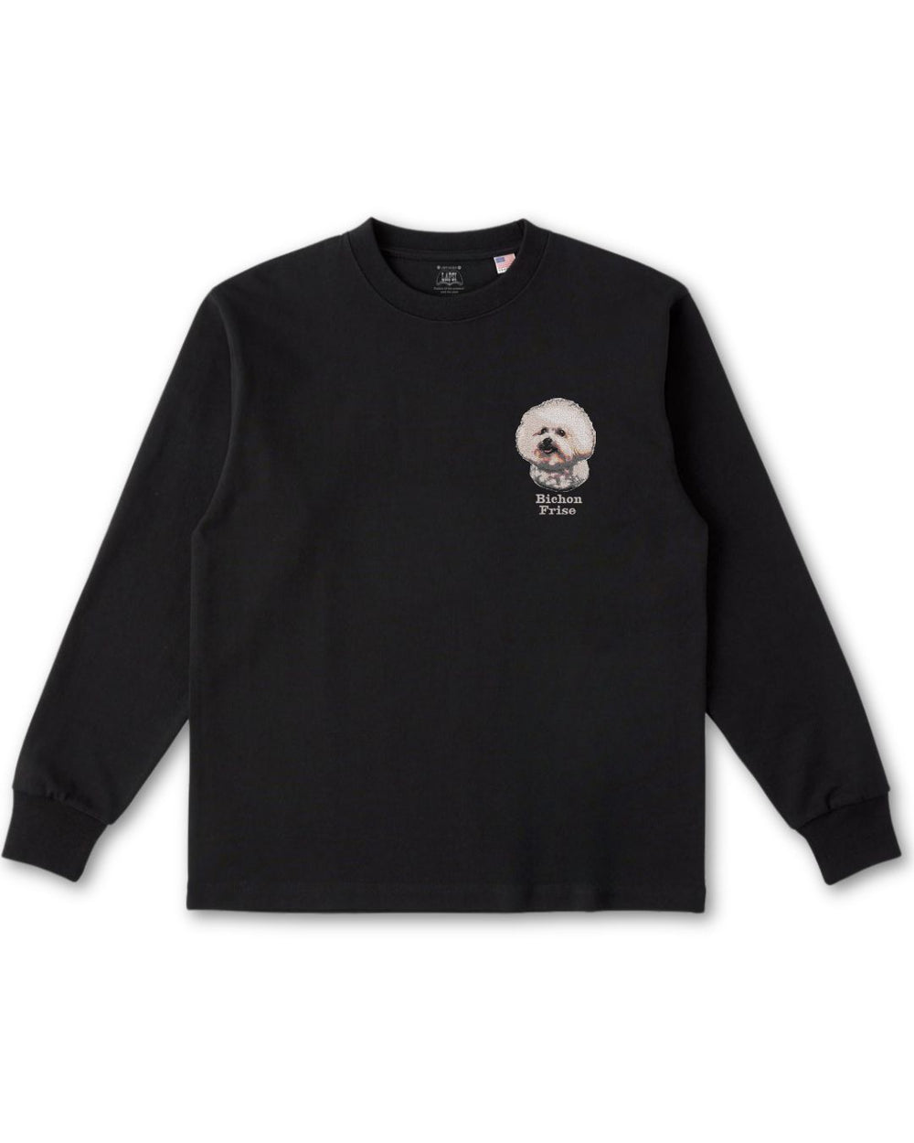 ビションフリーゼフェイス&ロゴ 刺繍 ロンT