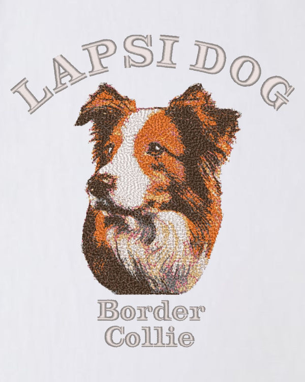 ボーダーコリー ミディアム フェイス&サークルロゴ 刺繍 ロンT