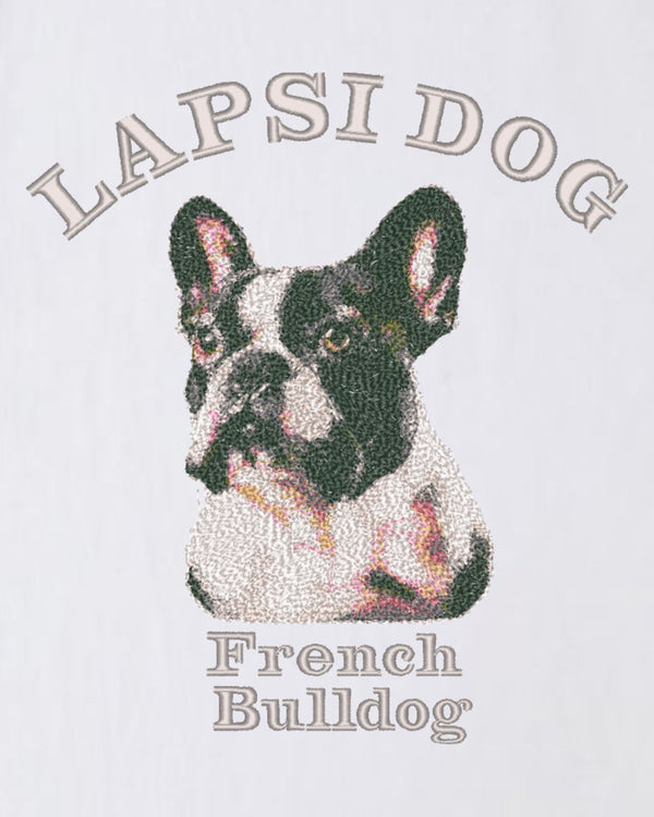 フレンチブルドッグ ミディアム フェイス&サークルロゴ 刺繍 ロンT