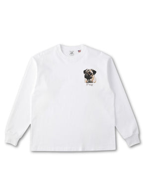 パグ フェイス&ロゴ 刺繍 ロンT