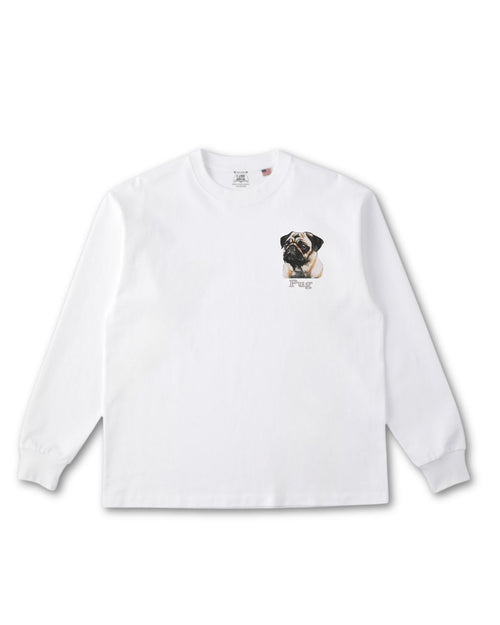 パグ フェイス&ロゴ 刺繍 ロンT