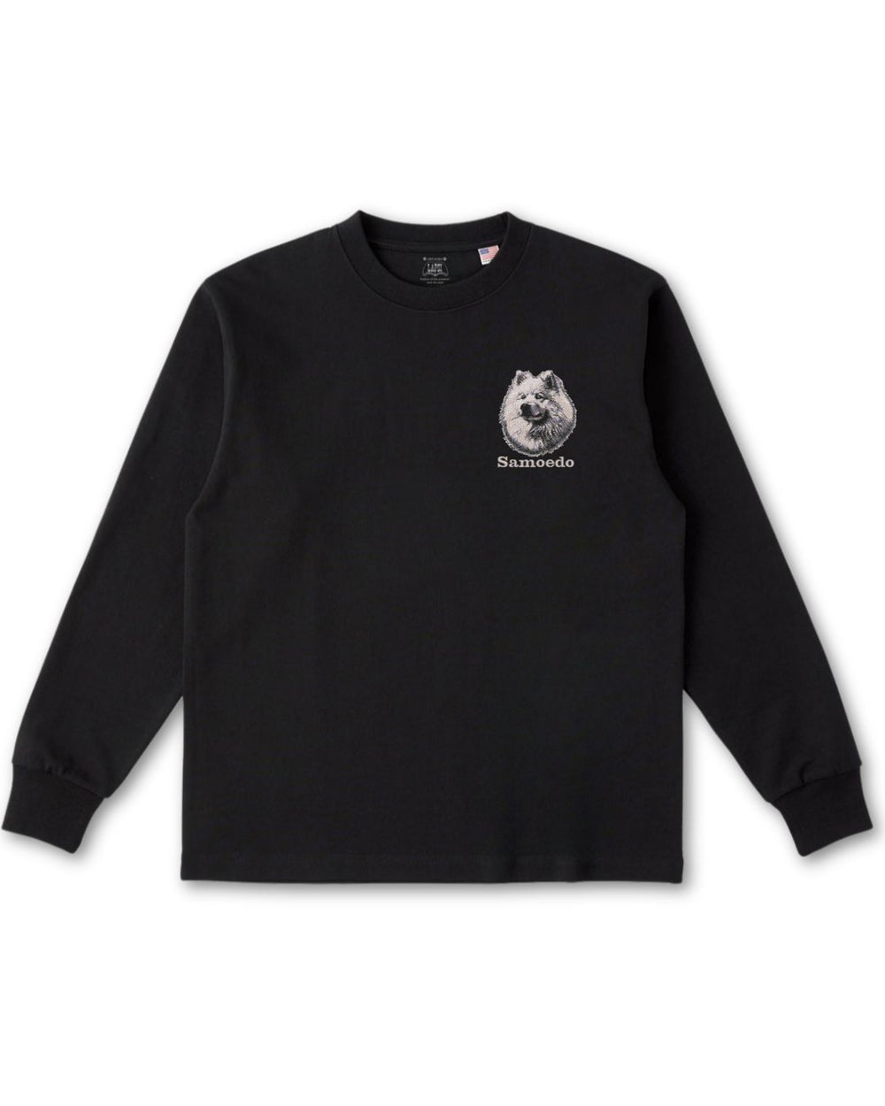 サモエド フェイス&ロゴ 刺繍 ロンT