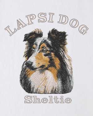 シェットランドシープドッグ ミディアム フェイス&サークルロゴ 刺繍 ロンT