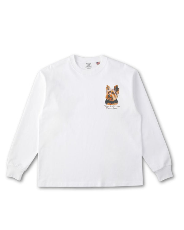 ヨークシャーテリア フェイス&ロゴ 刺繍 ロンT