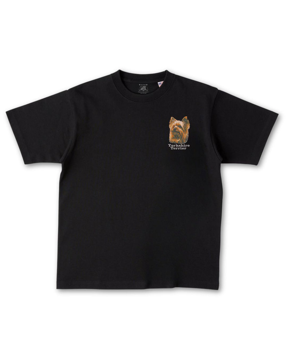 ヨークシャーテリア フェイス&ロゴ 刺繍 Tシャツ