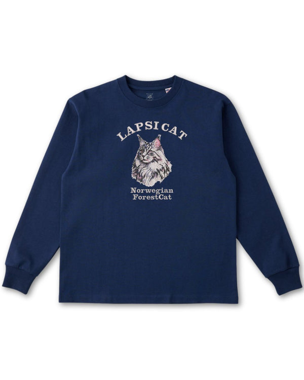ノルウェージャンフォレストキャット ミディアム フェイス&サークルロゴ 刺繍 ロンＴ