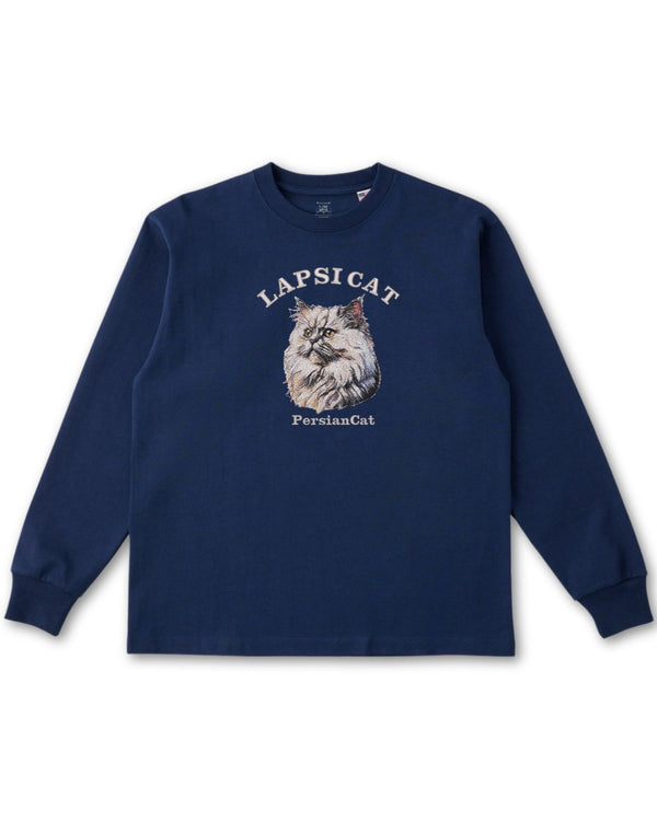 ペルシャ猫 ミディアム フェイス&サークルロゴ 刺繍 ロンＴ