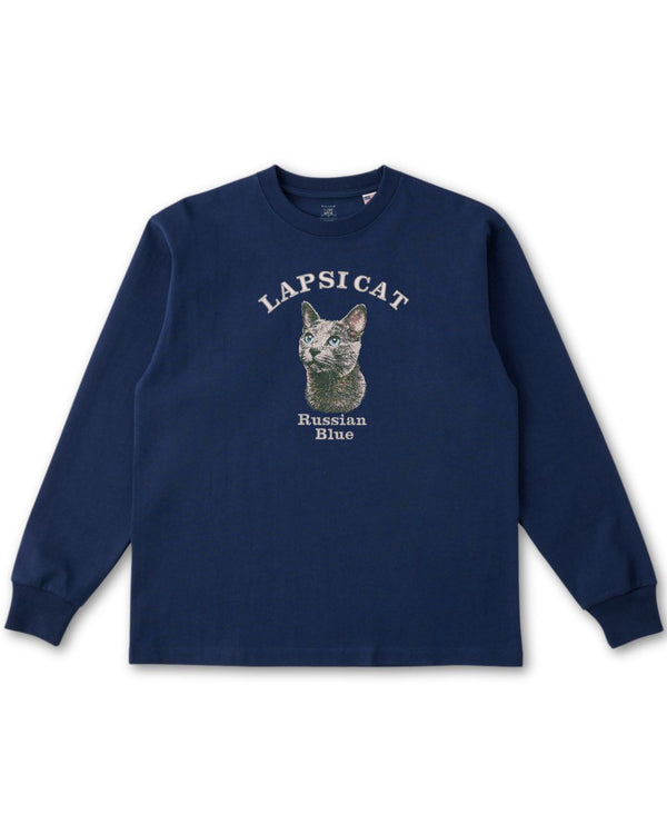 ロシアンブルー ミディアム フェイス&サークルロゴ 刺繍 ロンＴ