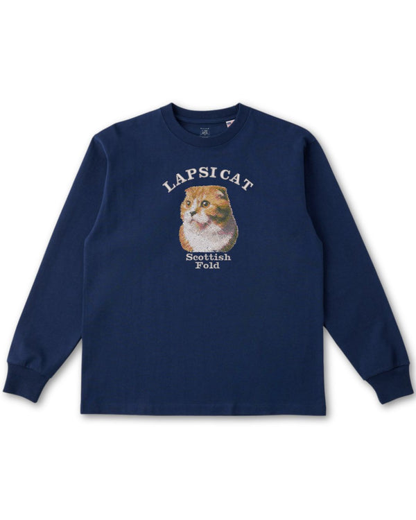 スコティッシュフォールド ミディアム フェイス&サークルロゴ 刺繍 ロンＴ