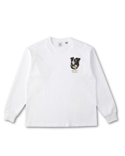ボーダーコリー フェイス&ロゴ 刺繍 ロンT