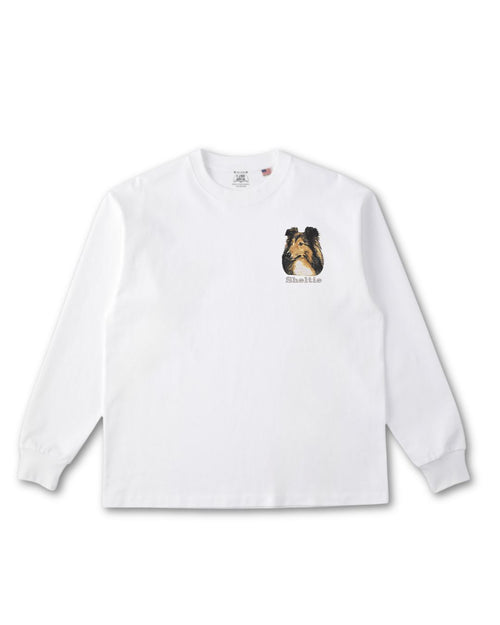シェットランドシープドッグ フェイス&ロゴ 刺繍 ロンT