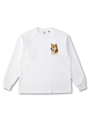柴犬 フェイス&ロゴ 刺繍 ロンT
