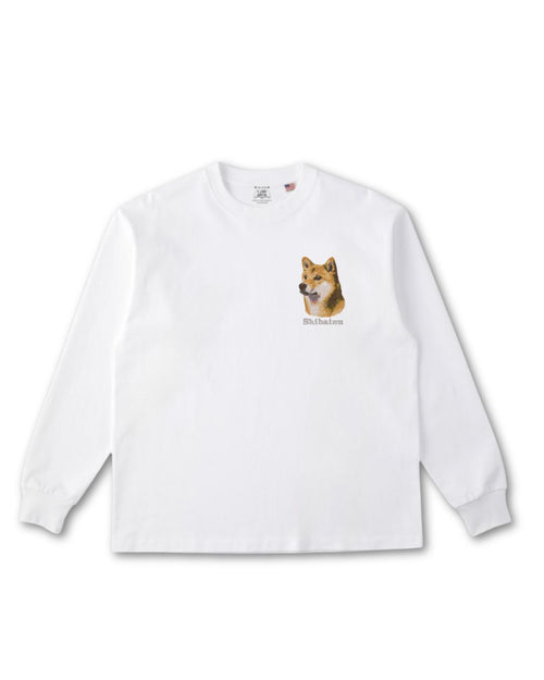 柴犬 フェイス&ロゴ 刺繍 ロンT