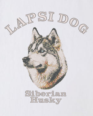シベリアンハスキー ミディアム フェイス&サークルロゴ 刺繍 ロンT