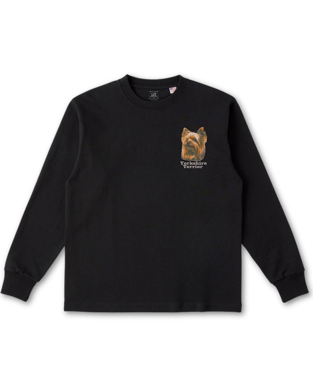 ヨークシャーテリア フェイス&ロゴ 刺繍 ロンT
