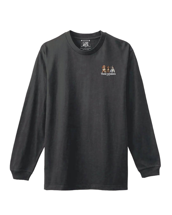 LAPSI Three dog print series cavalier long sleeve tee