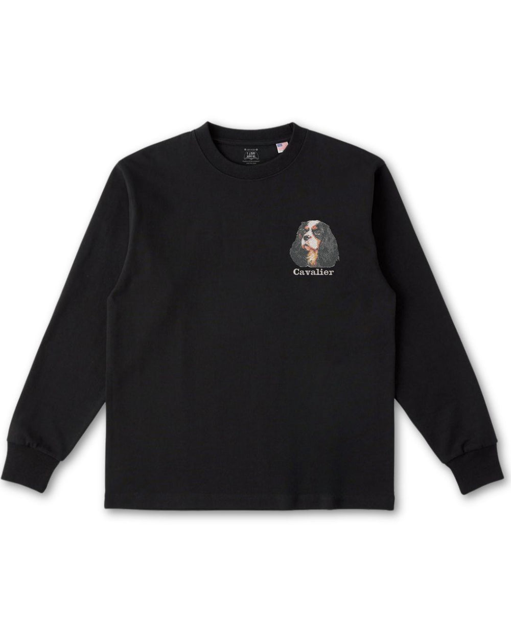 キャバリア フェイス&ロゴ 刺繍 ロンT