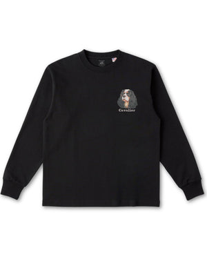 キャバリア フェイス&ロゴ 刺繍 ロンT