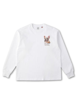 フレンチブルドッグ フェイス&ロゴ 刺繍 ロンT