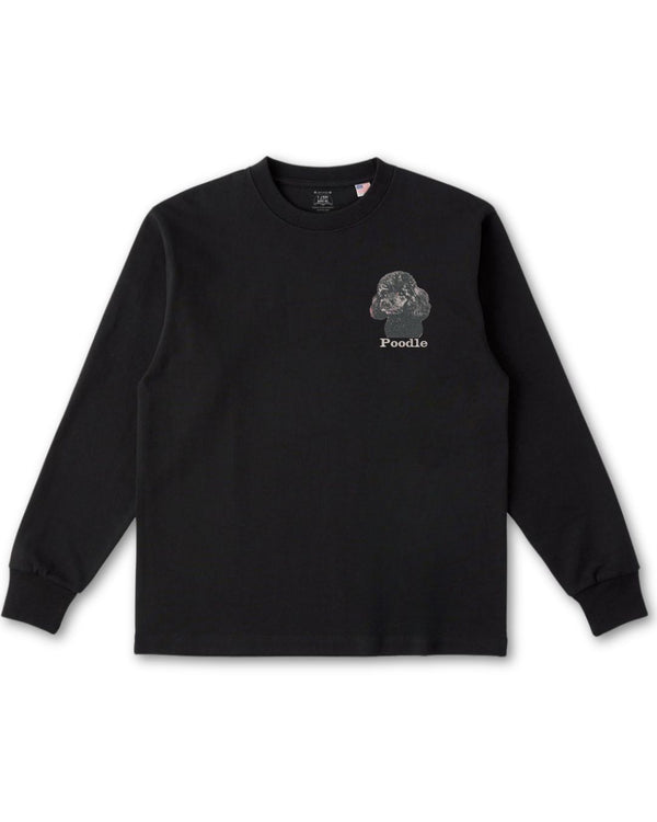プードル フェイス&ロゴ 刺繍 ロンT