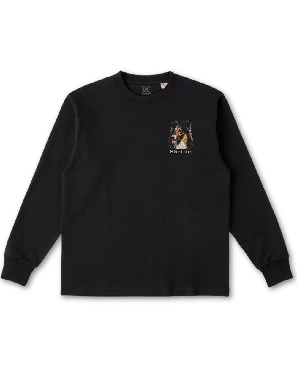 シェットランドシープドッグ フェイス&ロゴ 刺繍 ロンT