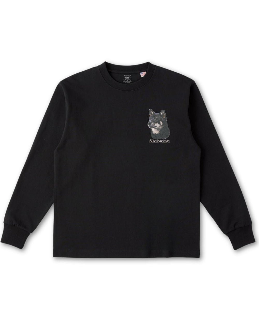 柴犬 フェイス&ロゴ 刺繍 ロンT