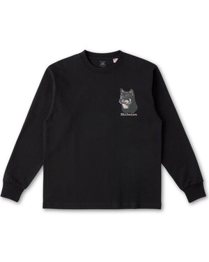 柴犬 フェイス&ロゴ 刺繍 ロンT