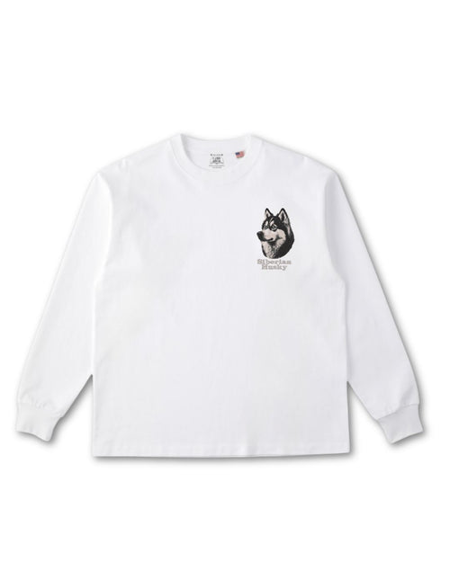 シベリアンハスキー フェイス&ロゴ 刺繍 ロンT
