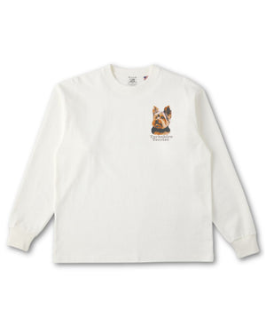 ヨークシャーテリア フェイス&ロゴ 刺繍 ロンT