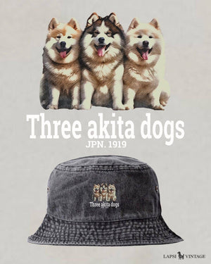 LAPSI Three dog series Akita dog bucket hat