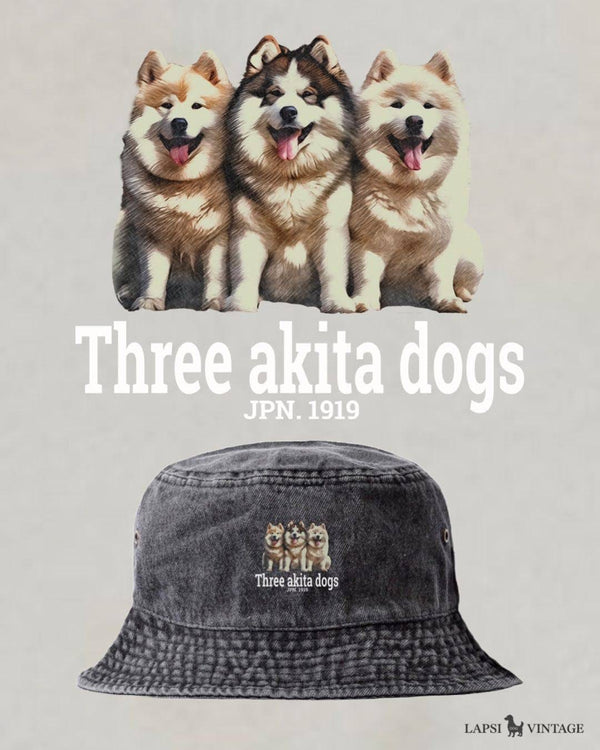 LAPSI Three dog series Akita dog bucket hat