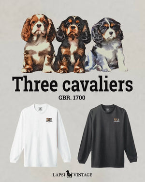 LAPSI Three dog print series cavalier long sleeve tee
