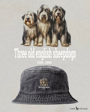 LAPSI Three dog series Old english sheepdog bucket hat