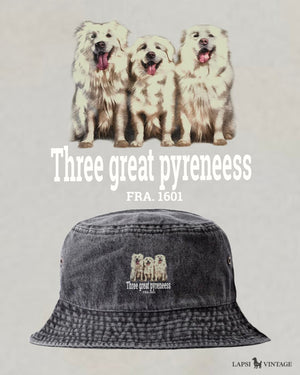 LAPSI Three dog series Great pyrenees bucket hat
