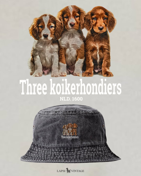 LAPSI Three dog series Koikerhondiers bucket hat