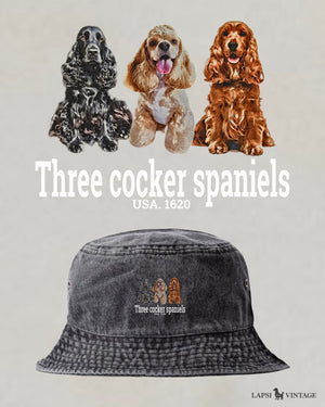 LAPSI Three dog series Cocker spaniel bucket hat