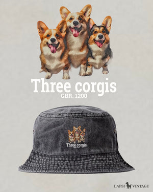 LAPSI Three dog series corgi bucket hat