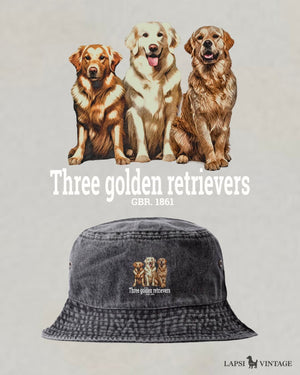 LAPSI Three dog series golden retrievers bucket hat