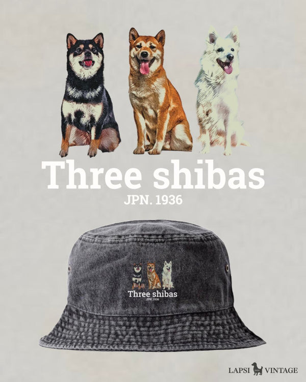LAPSI Three dog series Shiba bucket hat