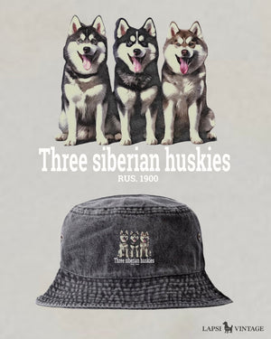 LAPSI Three dog series Siberian huskie bucket hat
